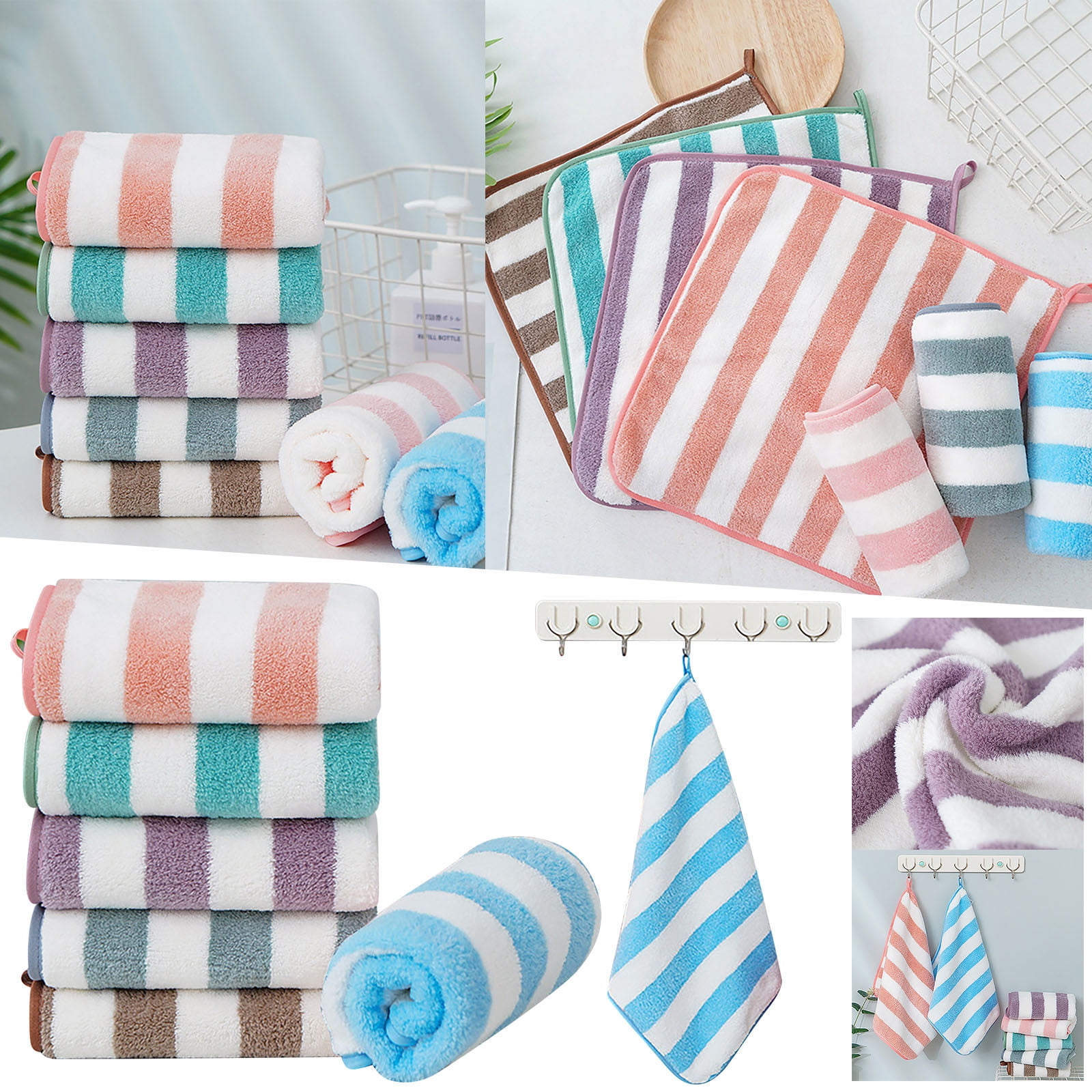 NAZISHW Hand Towel With Hanging Loop Kitchen Hand Towels With Hanging Loop Kids Towels Hand