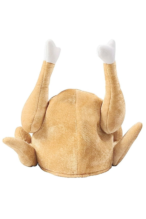 Plush Turkey Hat Adult Roasted Turkey Hat Funny Thanksgiving Decoration Novelty for Thanksgiving Day Cosplay Caps Costume Accessories (B,One Size)