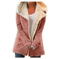 thumbnail image 1 of NAZISHW Sherpa Jacket for Women 2024 Winter Warm Coat Fleece Lined Coat Mid Length Winter Jacket Plus Size Sherpa Outwear (Pink,XXXXXL), 1 of 3