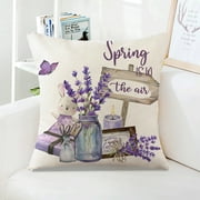 NAZISHW Spring Pillowcase Tulips Car Decorative Sofa Pillowcase Bedside Backrest Home Pillowcase 45*45cm/17.7*17.7in