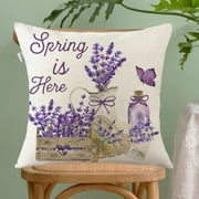 NAZISHW Spring Pillowcase Tulips Car Decorative Sofa Pillowcase Bedside Backrest Home Pillowcase 45*45cm/17.7*17.7in