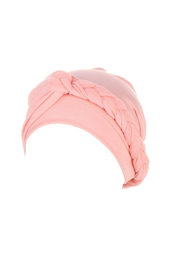 Turbans for Women Soft Pre Tied Knot Fashion Pleated Cancer Turban Caps Chemo Headwrap Sleep Hat Head Wrap Headwear Cover Braid Caps (Pink,One Size)