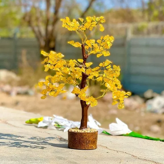 NAZIYA AGATE NATURAL CITRINE 300 CHIPS TREE CRYSTAL TREE OF LIFE GEMSTONE TREE