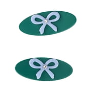 No Boundaries Acrylic Bow Hair Clips, 2-Pack, Green/Blue, Womens