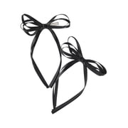 No Boundaries Ribbon Bow Hair Clips, 2-Pack, Black, Womens