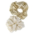 thumbnail image 1 of No Boundaries Women's Ruffle Hair Ties 2-Pack, Ivory, 1 of 4