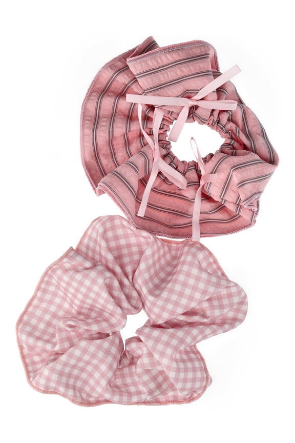 Ruffle Hair Ties, 2-Pack, Peach