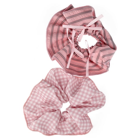 No Boundaries Ruffle Hair Ties, 2-Pack, Peach