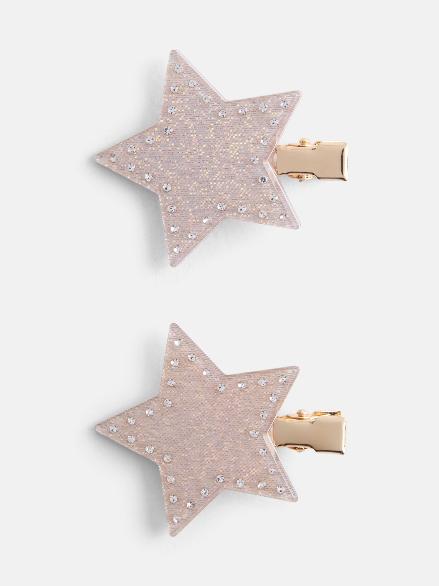 No Boundaries Shimmering Star Creaseless Hair Clip Set, 2-Pieec, Women’s