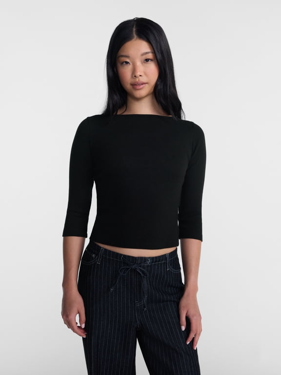 Cotton Tee with 3/4 Length Sleeves, Women’s XXS-XXL