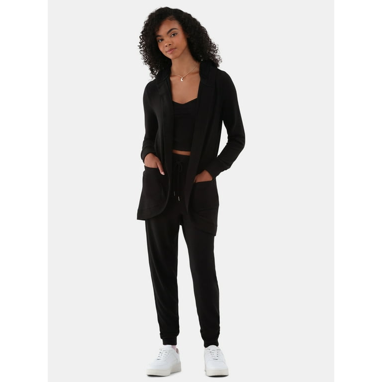 No Boundaries Hacci Knit Tank Top Cardigan and Joggers Set 3 Piece Women s Walmart