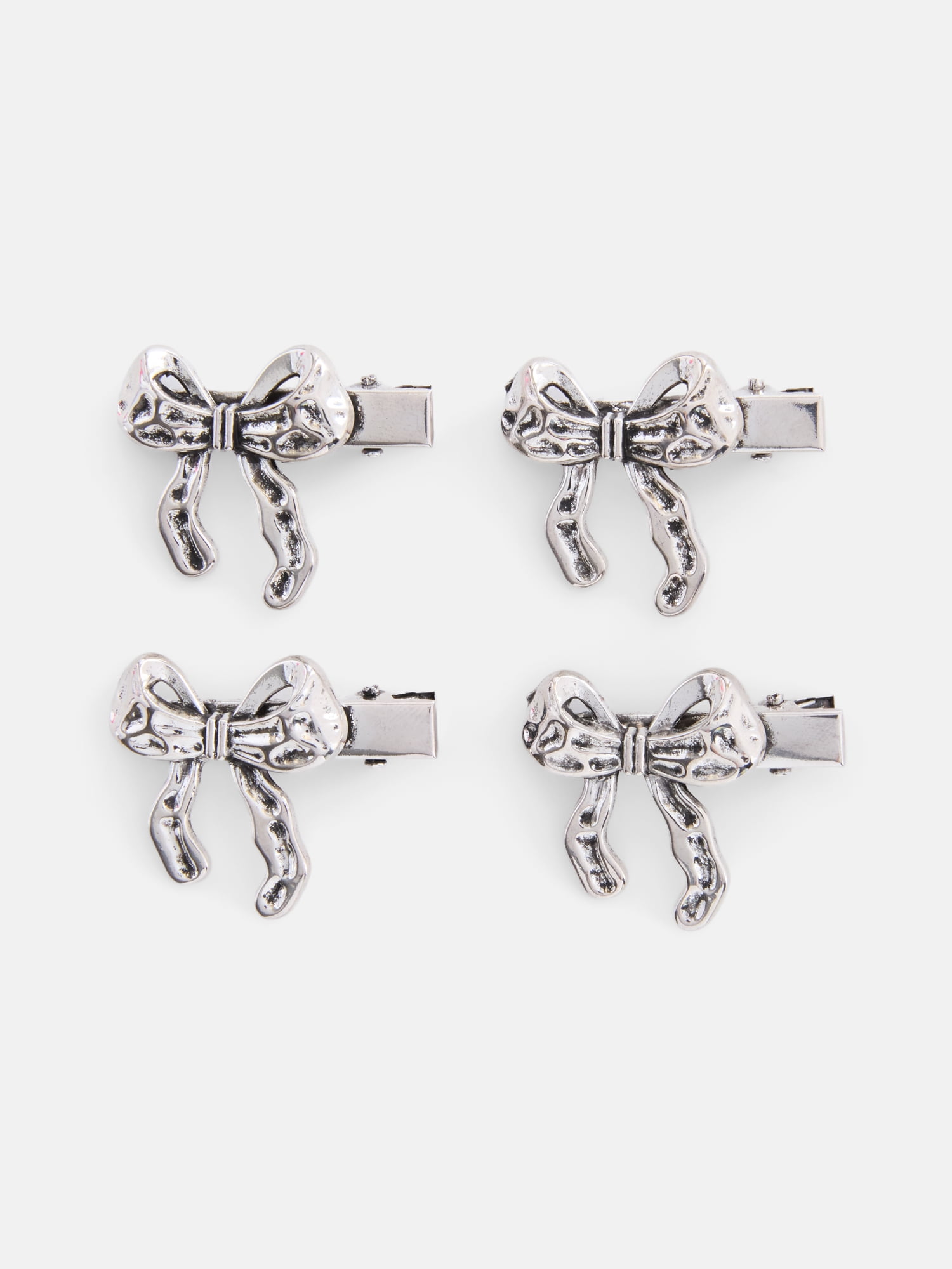 No Boundaries Metal Bow Hair Clip Set, 4-Piece, Women's