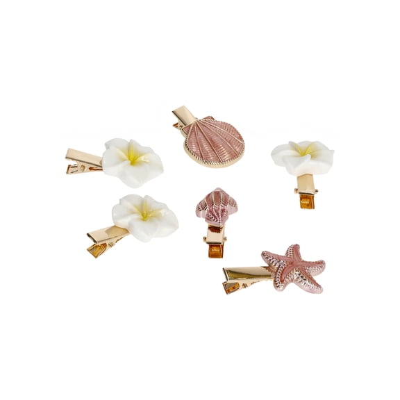 No Boundaries Metal and Enamel Claw Clips, Pink Multi