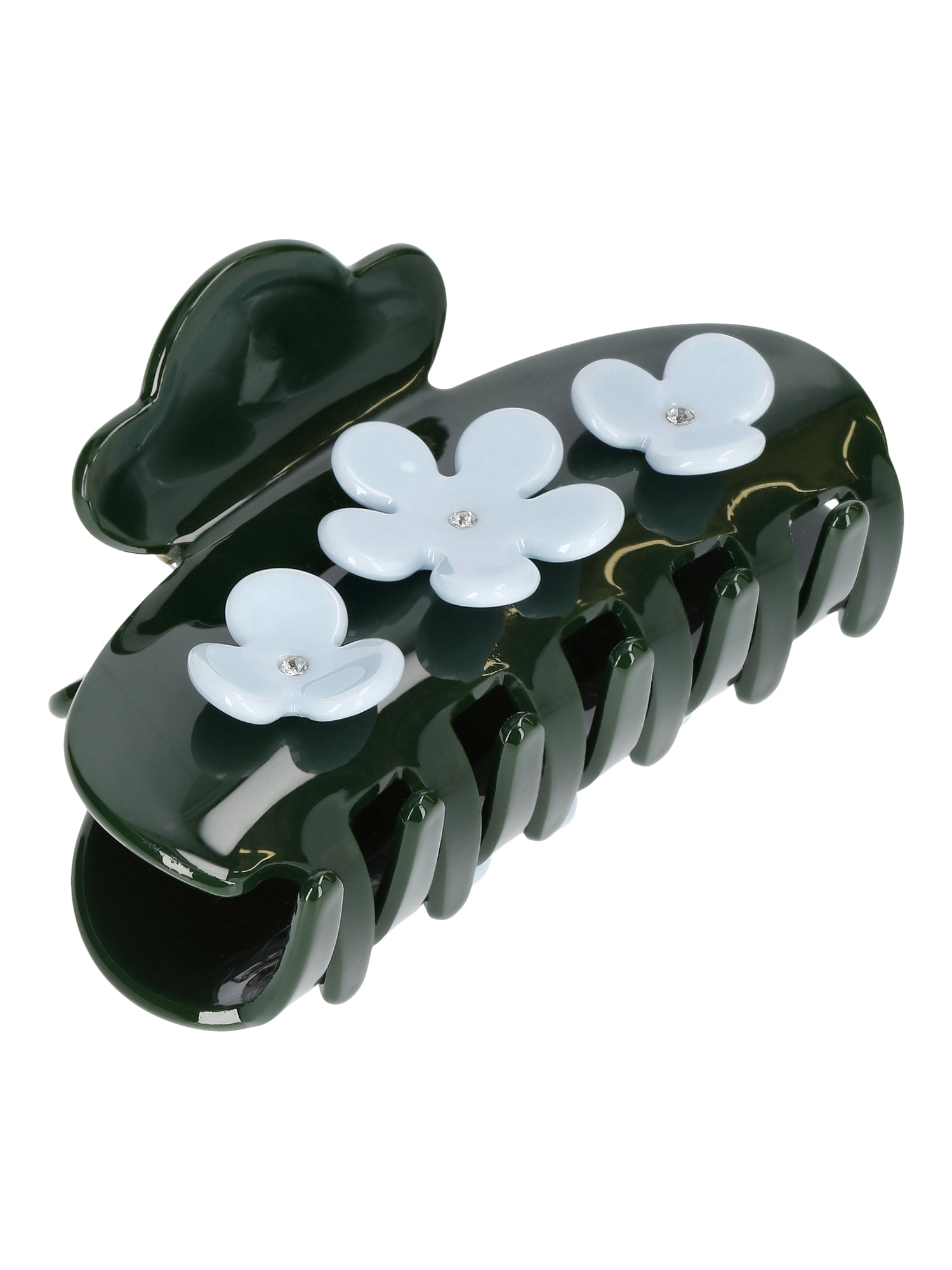 No Boundaries Acrylic Flower Claw Clip, Green/Blue, Women's