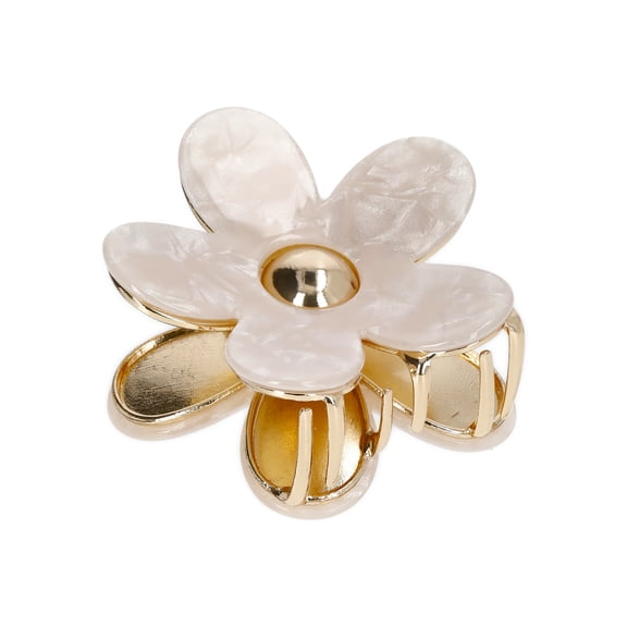 No Boundaries Flower Hair Claw Clip, Ivory/Goldtone, Women's