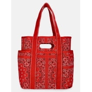 Women's Americana Cut Out Tote Bag, Red Bandana