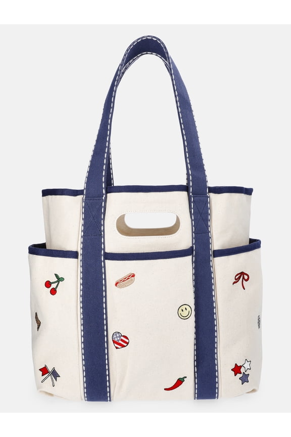Women's Americana Cut Out Tote Bag, Natural
