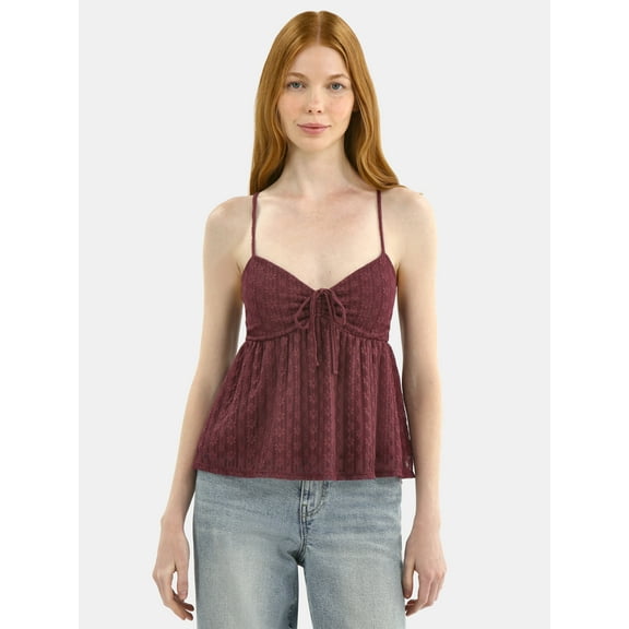No Boundaries Babydoll Lace Top, Women's