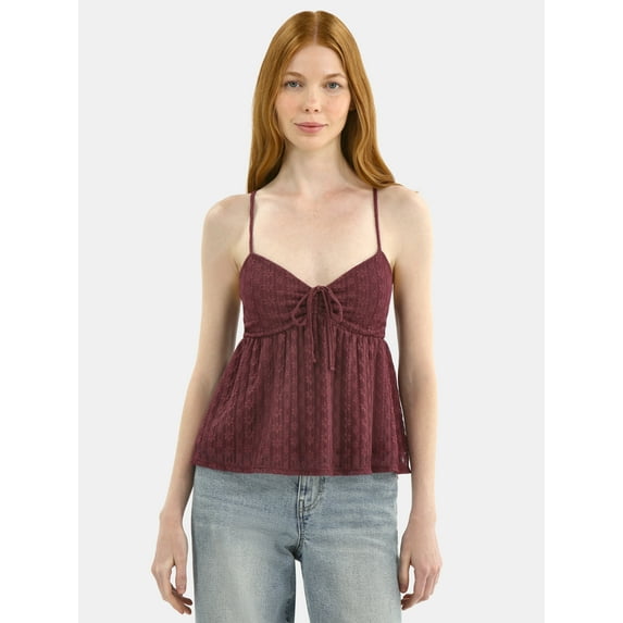 No Boundaries Babydoll Lace Top, Women's