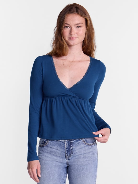 Babydoll Top with Long Sleeves, Women’s XXS-XXL