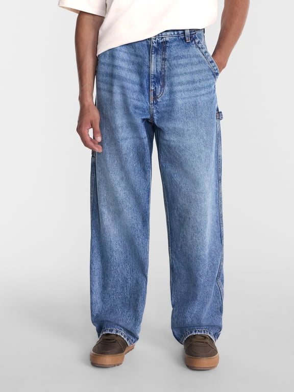 Baggy Fit Carpenter Jeans, 100% Cotton, 14 oz Denim, Men's 28x30-42x32