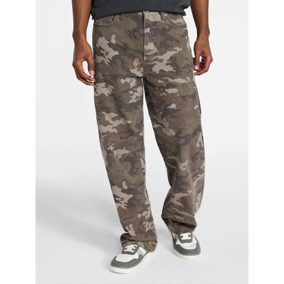 No Boundaries Baggy Fit Jeans, Tonal Camo, Men's 28x30-40x32
