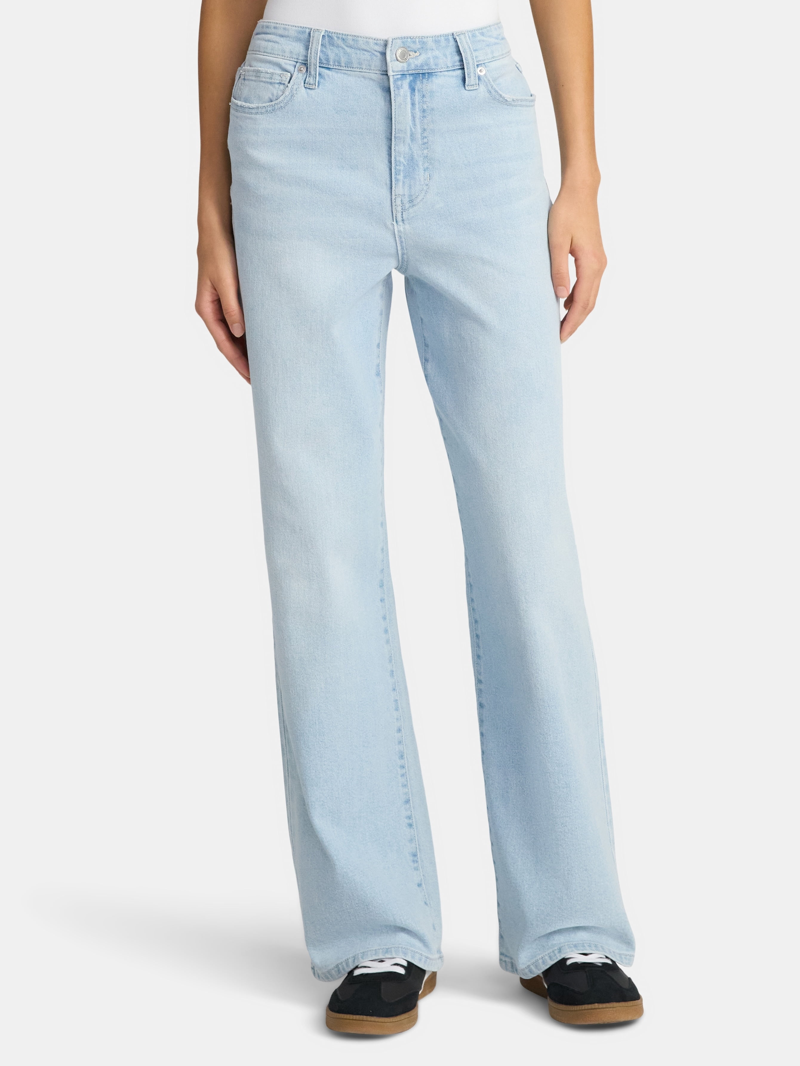 No Boundaries High Rise Baggy Wide Leg Jeans, 34" Inseam, Women's and Women's Plus Sizes XXS-4X