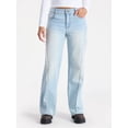thumbnail image 1 of No Boundaries Baggy Wide Leg Jeans with Seams, 32" Inseam, Women's, 1 of 5