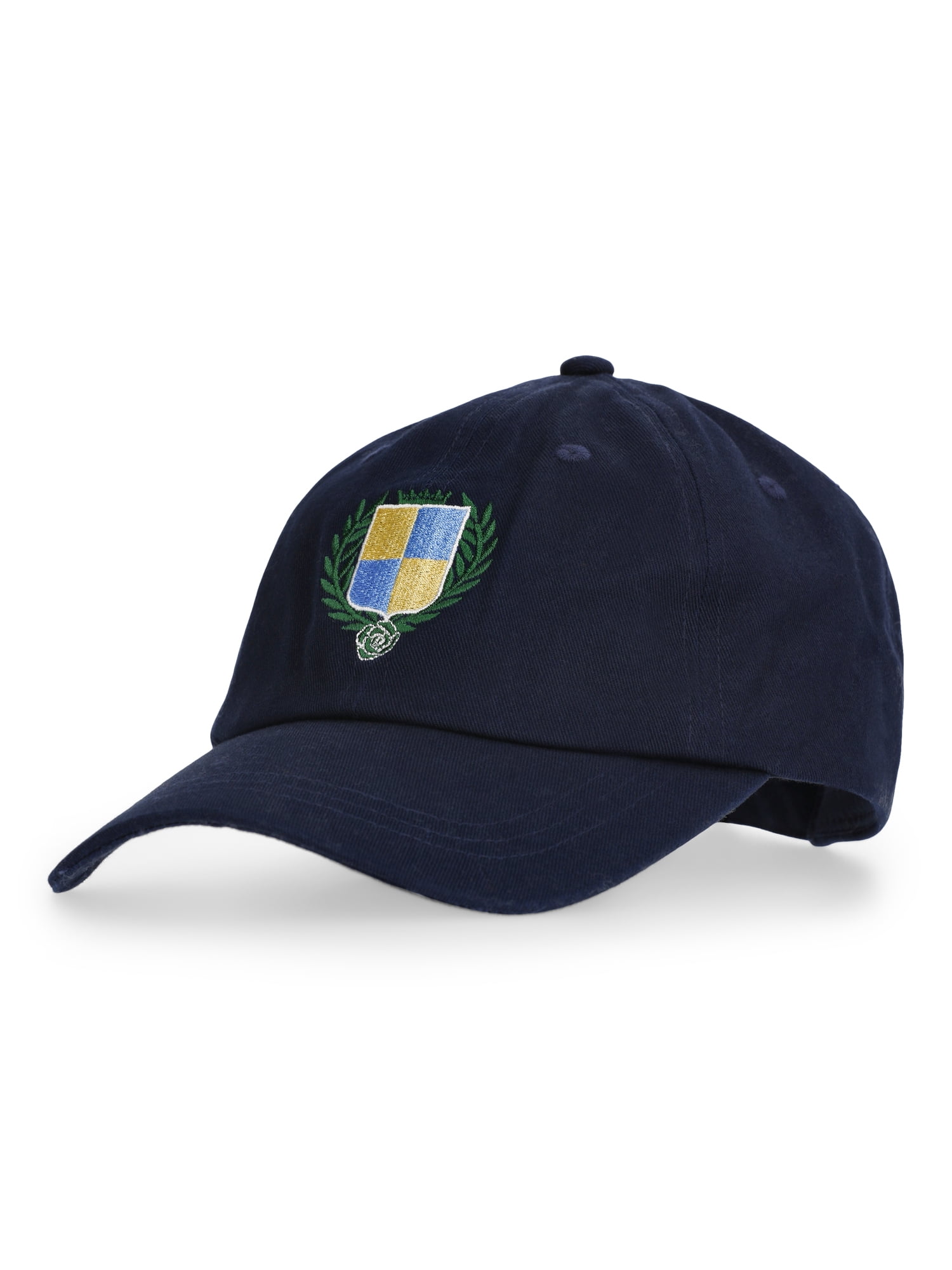 No Boundaries' Cotton Baseball Cap with Crest, Navy