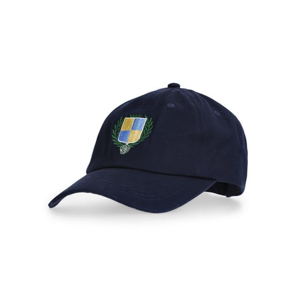 No Boundaries' Cotton Baseball Cap with Crest, Navy