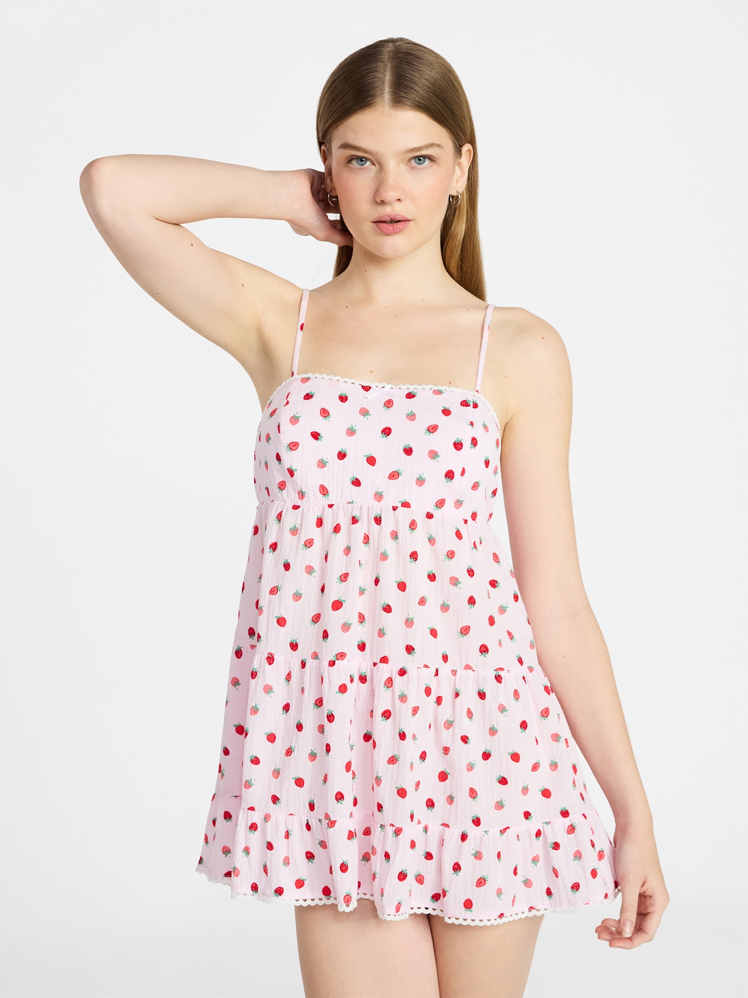 No Boundaries Woven Babydoll Sleep Dress, Women's Size XS - XXL