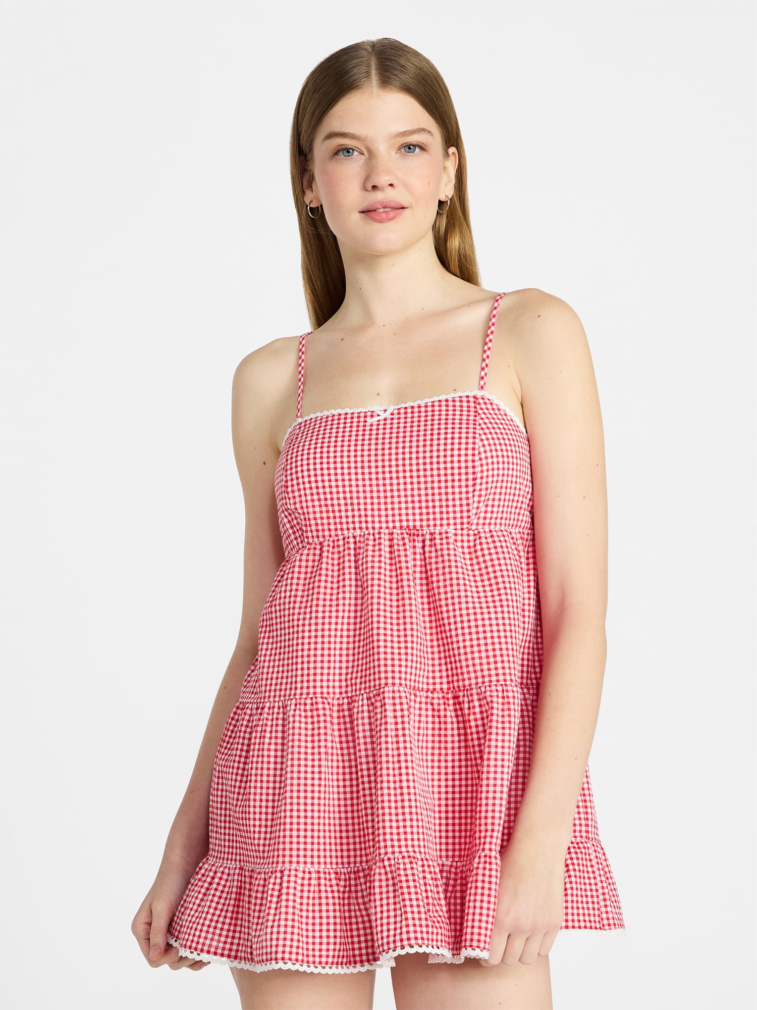 No Boundaries Sleeveless Tiered Babydoll Sleep Dress, Women's XS-XXL