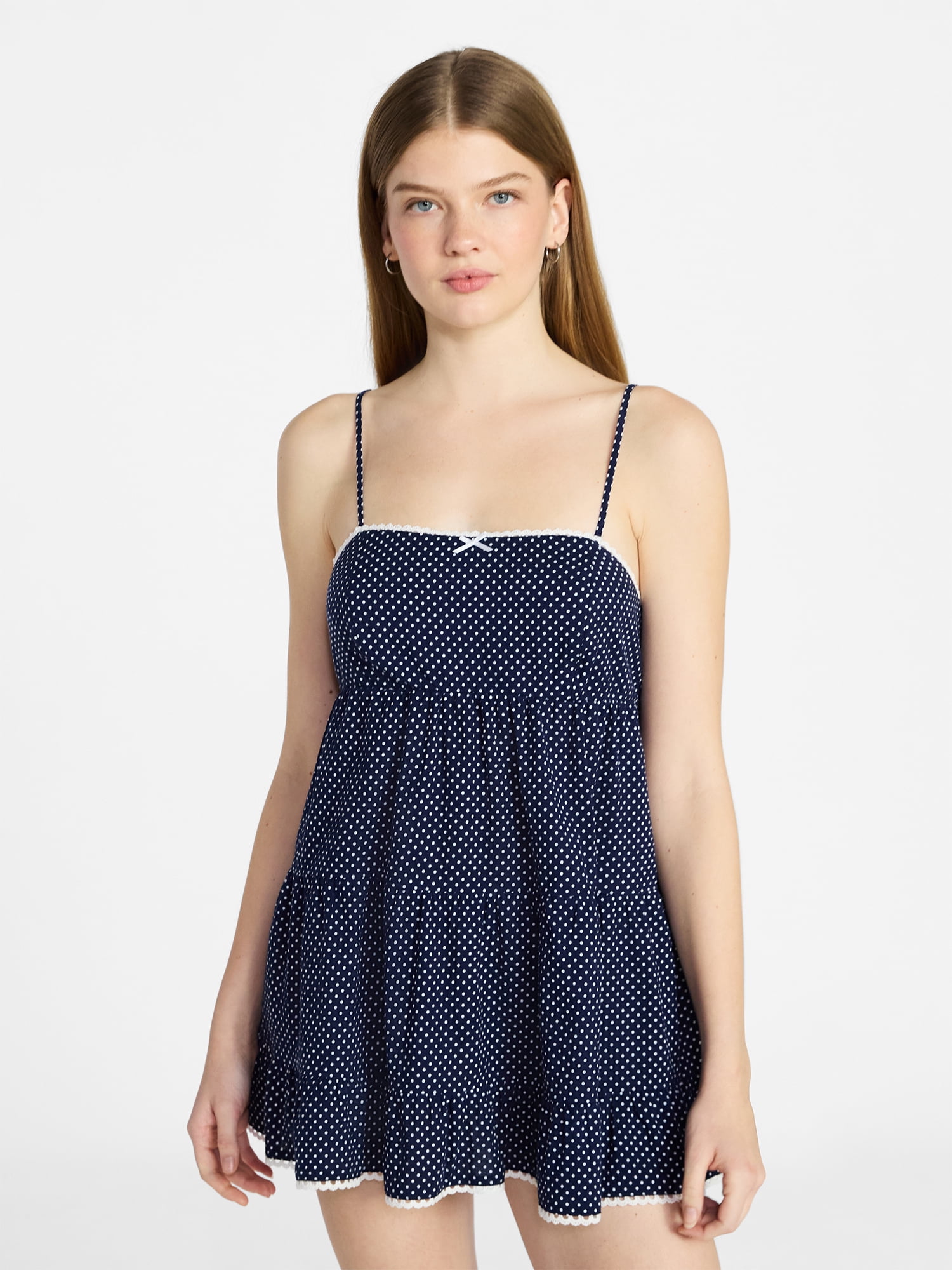 No Boundaries Sleeveless Tiered Babydoll Sleep Dress, Women's XS-XXL