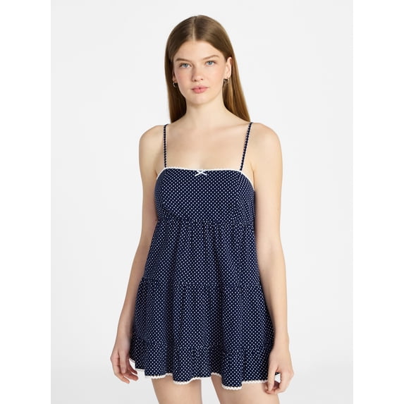 No Boundaries Sleeveless Tiered Babydoll Sleep Dress, Women's XS-XXL