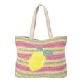 thumbnail image 1 of No Boundaries Women's Lemon Beach Tote Bag, Pink Lemon, 1 of 7