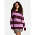 thumbnail image 1 of No Boundaries Boatneck Pullover Cable Knit Sweater, Lightweight, Women's, 1 of 5
