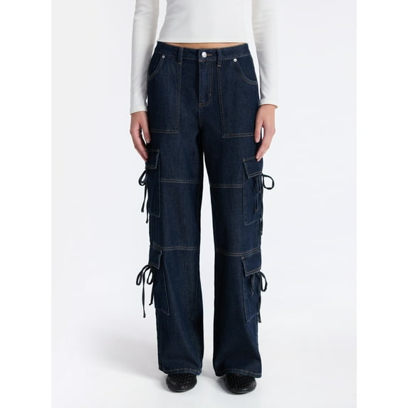 No Boundaries Bow Cargo Jeans, 30.5'' Inseam, Women's Sizes 00-18