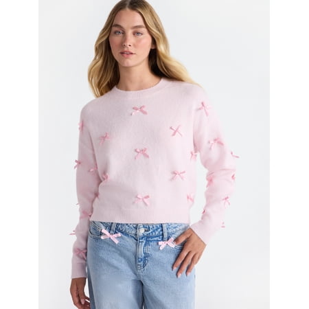 No Boundaries Bow Sweater, Lightweight, Women's