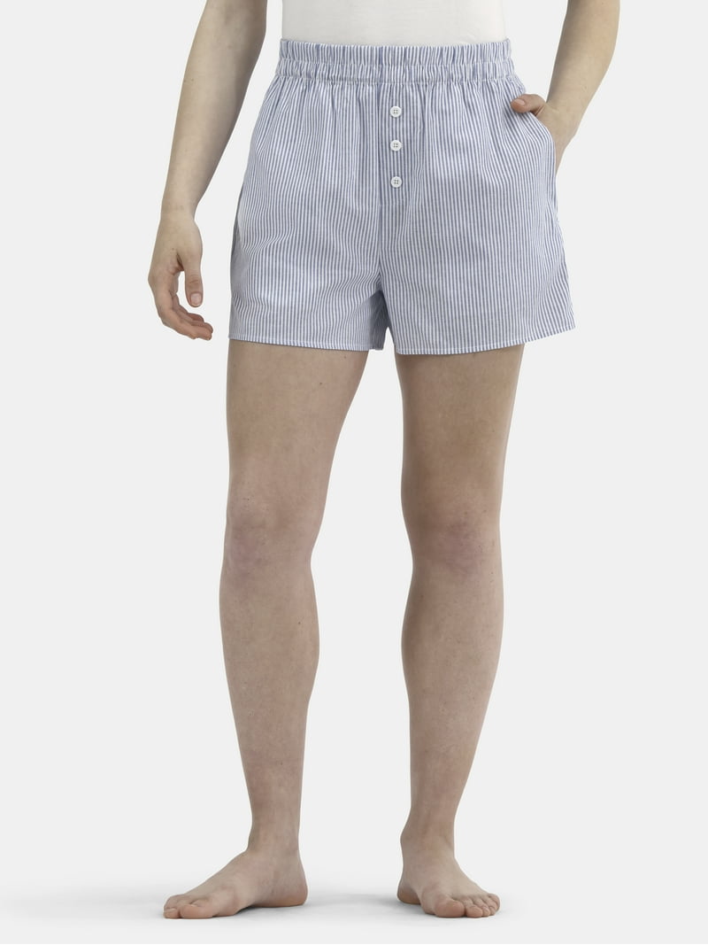No Boundaries Women's Breezy Cotton Boxer Shorts with Rollover