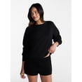 thumbnail image 1 of No Boundaries Boxy Fleece Sweatshirt, Midweight, Women's XXS-XXL, 1 of 5