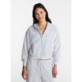 thumbnail image 1 of No Boundaries Boxy Zip Up Hoodie, Women's XXS-XXL, 1 of 6