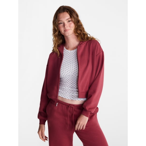 No Boundaries Boxy Zip Up Hoodie, Women's XXS-XXL