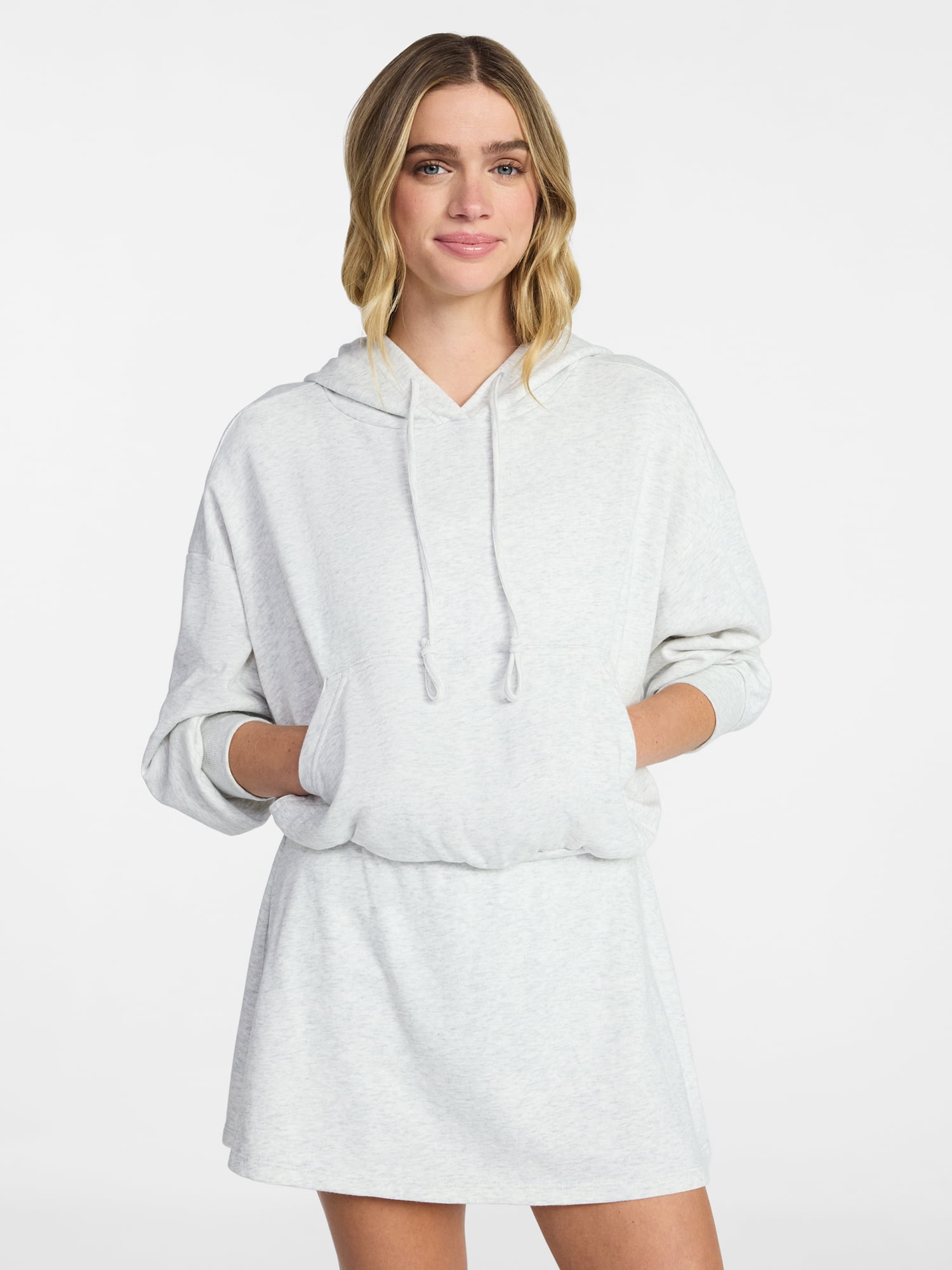 Bubble Hem Drawstring Hoodie, Women's XXS-XXL