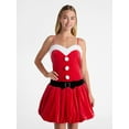 thumbnail image 1 of No Boundaries Santa Claus Bubble Mini Dress, Women’s, 1 of 4