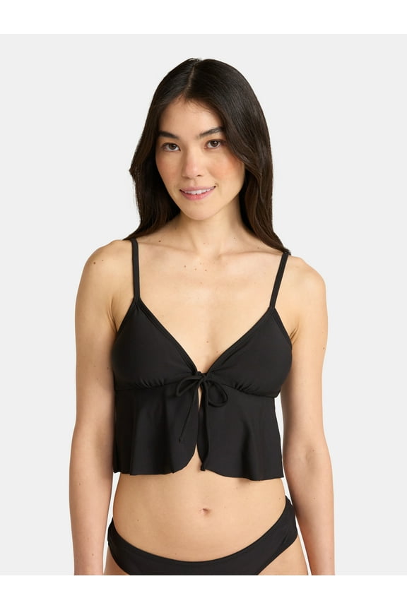 Rich Black Flyaway Bikini Top, Women's