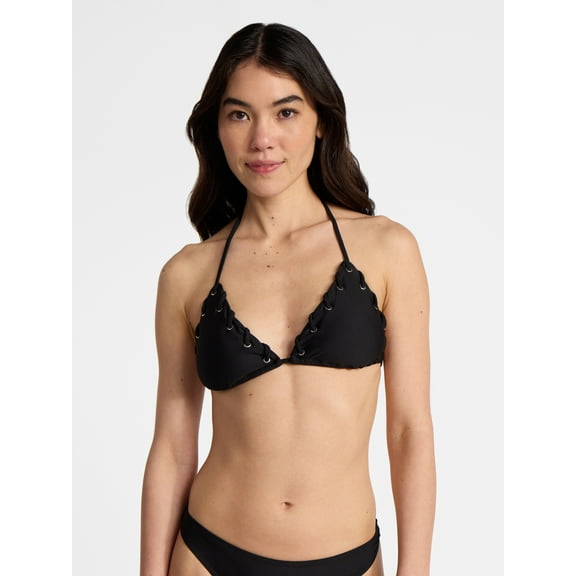 No Boundaries Laced Triangle Bikini Top, Women’s