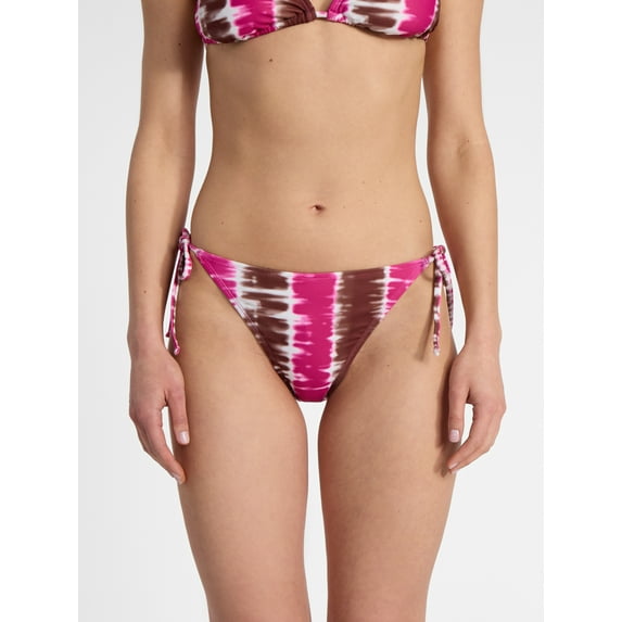 No Boundaries Contrast Print Cheeky High Waist Bikini Bottoms, Women’s