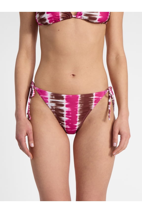 Contrast Print Cheeky High Waist Bikini Bottoms, Women’s