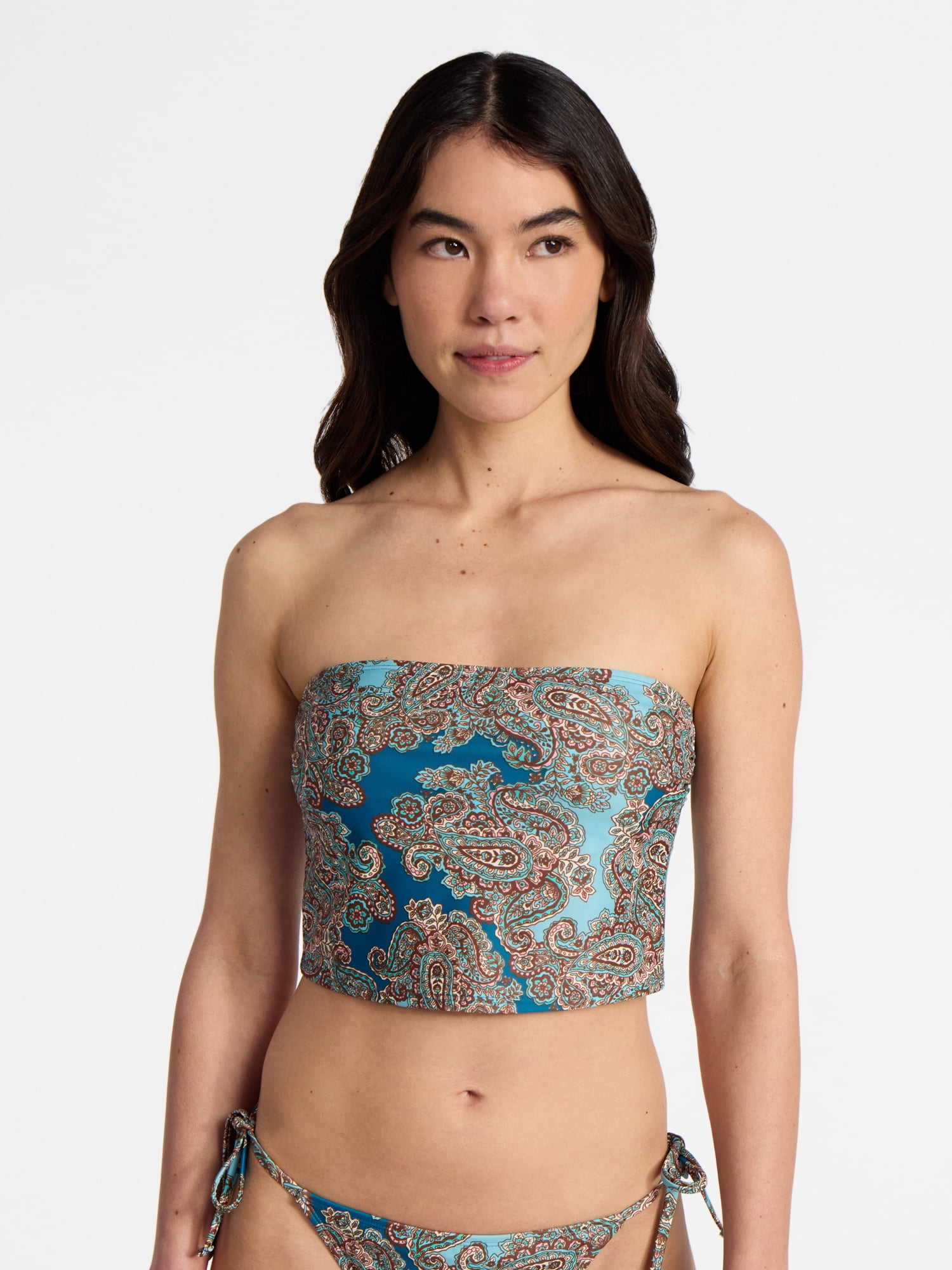 No Boundaries Paisley Longline Tankini Top, Women’s