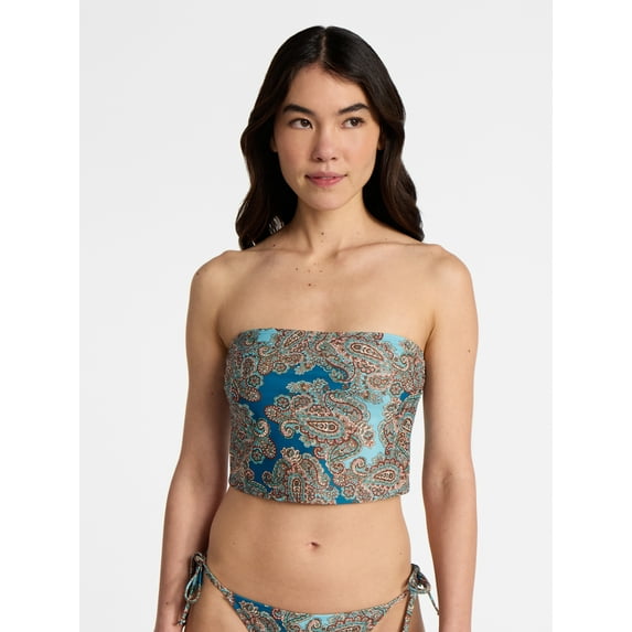 No Boundaries Paisley Longline Tankini Top, Women’s